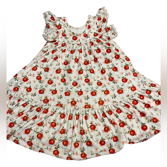 🔴🔴🔴SOLD🔴🔴🔴 Jane+ Jo Girls Apple Floral Dress size 6Y EUC - Picture 3 of 3